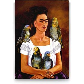 Tabloshop Frida Kahlo Me and My Parrots 100x140 cm Tablo