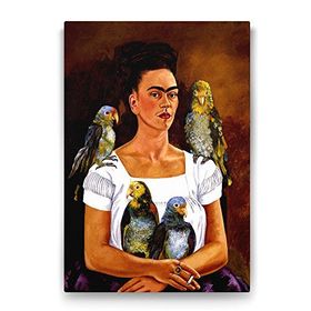 Tabloshop Frida Kahlo Me and My Parrots 100x140 cm Tablo