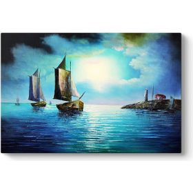 Tabloshop Gece Deniz Manzarası 125x80 cm Tablo