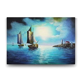Tabloshop Gece Deniz Manzarası 125x80 cm Tablo