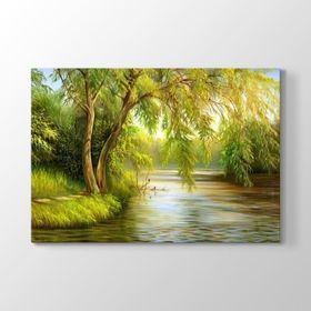Tabloshop Göl ve Ağaç 100x70 cm Tablo