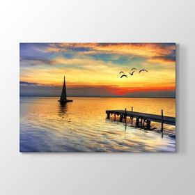 Tabloshop Gün Batımı İskele 60x40 cm Tablo
