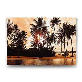 Tabloshop Gün Batımı Palmiyeler 100x70 cm Tablo