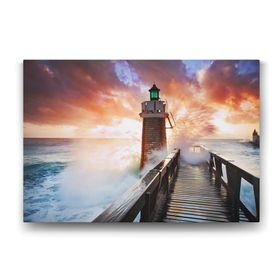 Tabloshop Günbatımı Deniz Feneri 140x100 cm Tablo