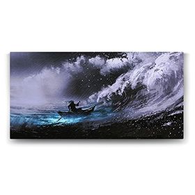 Tabloshop Hırçın Denizde Sihirli Tekne 100x50 cm Tablo