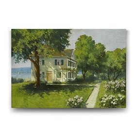 Tabloshop Hoca Ali Rıza Manzara ve Ev 75x50 cm Tablo