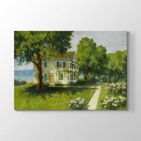Tabloshop Hoca Ali Rıza Manzara ve Ev 90x60 cm Tablo