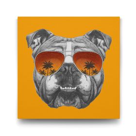 Tabloshop İngiliz Bulldog 90x90 cm Tablosu