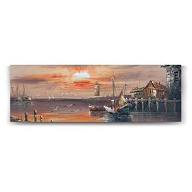 Tabloshop İskele Gemi 150x50 cm Tablosu