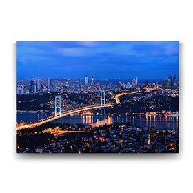Tabloshop İstanbul Gece Köprü 100x70 cm Tablo
