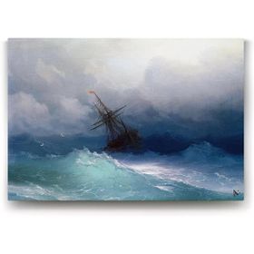 Tabloshop Ivan Ayvazovski Fırtınalı Denizde Gemi 75x50 cm Tablo