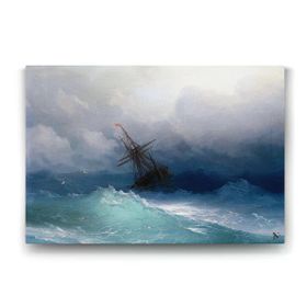 Tabloshop Ivan Ayvazovski Fırtınalı Denizde Gemi 75x50 cm Tablo