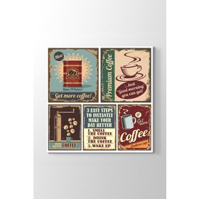 Tabloshop Kahve Retro Kolaj 50x50 cm Tablo