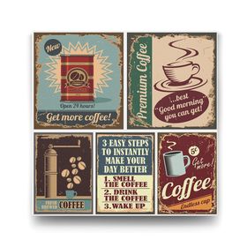 Tabloshop Kahve Retro Kolaj 50x50 cm Tablo