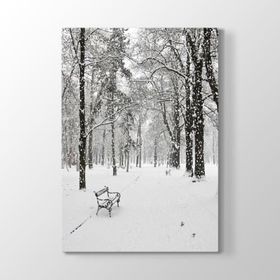Tabloshop Kar Yağışı Manzara 60x90 cm Tablo