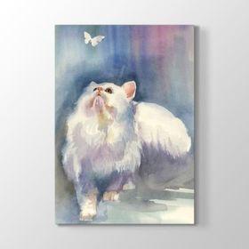 Tabloshop Kedi ve Kelebek 40x60 cm Tablo