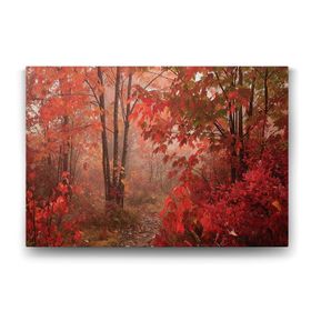 Tabloshop Kırmızı Çınar Yapraklı 60x40 cm Tablo