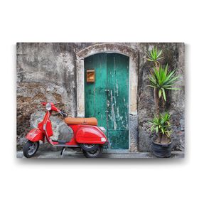 Tabloshop Kırmızı Vespa Motor 60x40 cm Tablo