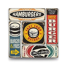 Tabloshop Kolaj Hamburger 100x100 cm Tablo