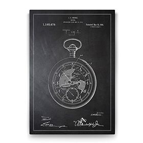 Tabloshop Köstekli Saat Patenti 40x60 cm Tablo