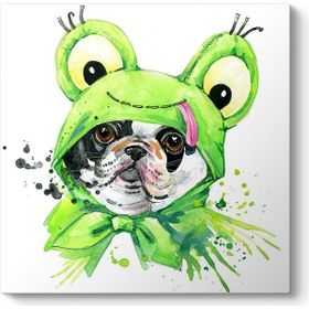 Tabloshop Kostümlü French Bulldog 80x80 cm Tablo