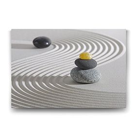 Tabloshop Kum Üstünde Çakıl Taşları 140x100 cm Tablo