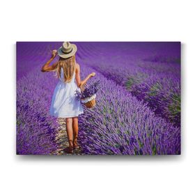 Tabloshop Lavanta Toplayan Kız 60x40 cm Tablo