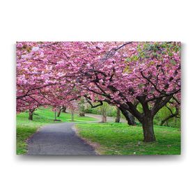 Tabloshop Lila Çiçekli Ağaç 45x30 cm Tablo