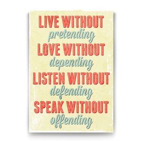 Tabloshop Live Love Listen 100x140 cm Tablo