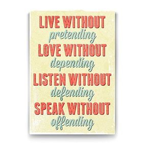 Tabloshop Live Love Listen 80x125 cm Tablo