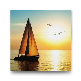 Tabloshop Martılar ve Tekne 100x100 cm Tablo