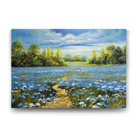 Tabloshop Mavi Çiçek Tarlası 90x60 cm Tablo
