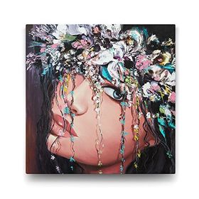 Tabloshop Mavi Gözlü Kadın 90x90 cm Tablo