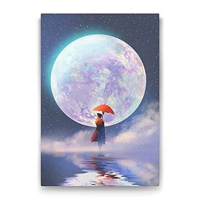 Tabloshop Muhteşem Ay Ve Kadın 100x140 cm Tablo