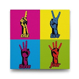 Tabloshop One Two Three Four 60x60 cm Tablo