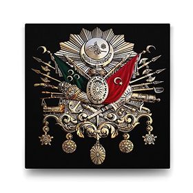 Tabloshop Osmanlı Devlet Arması Tuğra 100x100 cm Tablo