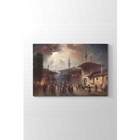 Tabloshop Osmanlıda Çarşı Meydanı 45x30 cm Tablo