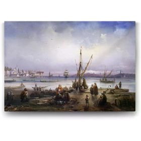 Tabloshop Osmanlıda İskele Kıyısı 45x30 cm Tablo
