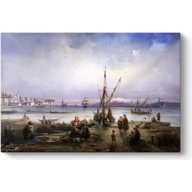 Tabloshop Osmanlıda İskele Kıyısı 45x30 cm Tablo