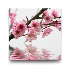 Tabloshop Pembe Çiçek Ve Su 70x70 cm Tablo