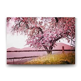 Tabloshop Pembe Yapraklı Ağaç 60x40 cm Tablo