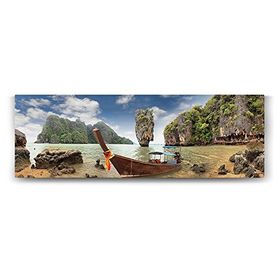 Tabloshop Phuket Adası Tekne 120x40 cm Tablo