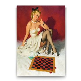 Tabloshop Pin Up Checkers 60x90 cm Tablo