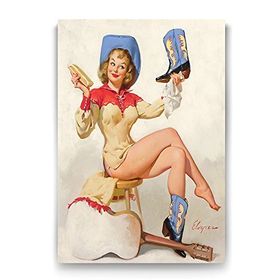Tabloshop Pin Up Cowgirl 60x90 cm Tablo