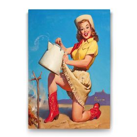 Tabloshop Pin Up Girl Kovboy 100x140 cm Tablo