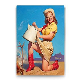 Tabloshop Pin Up Girl Kovboy 60x90 cm Tablo
