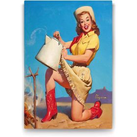 Tabloshop Pin Up Girl Kovboy 70x100 cm Tablo