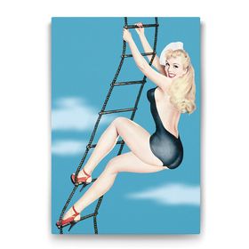 Tabloshop Pin Up Girl Merdiven 70x100 cm Tablo