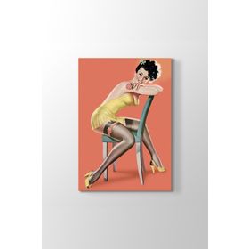 Tabloshop Pin Up Girl Sandalye 70x100 cm Tablo