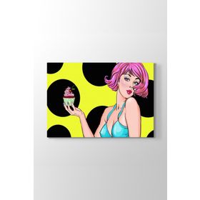 Tabloshop Pin Up Kızı Cupcake 100x70 cm Tablo